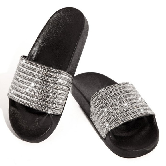 Last Size 10 🖤💎Black Silver Crystals Embellished - Picture 2 of 8